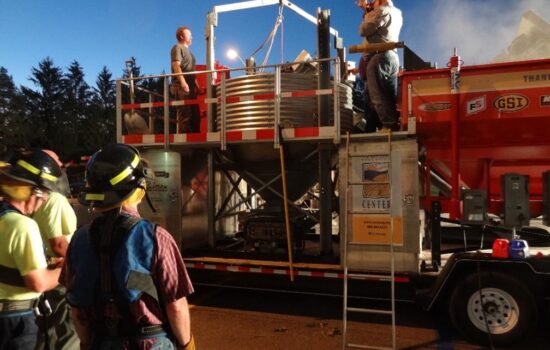 Demonstration of Grain Bin rescue chute
