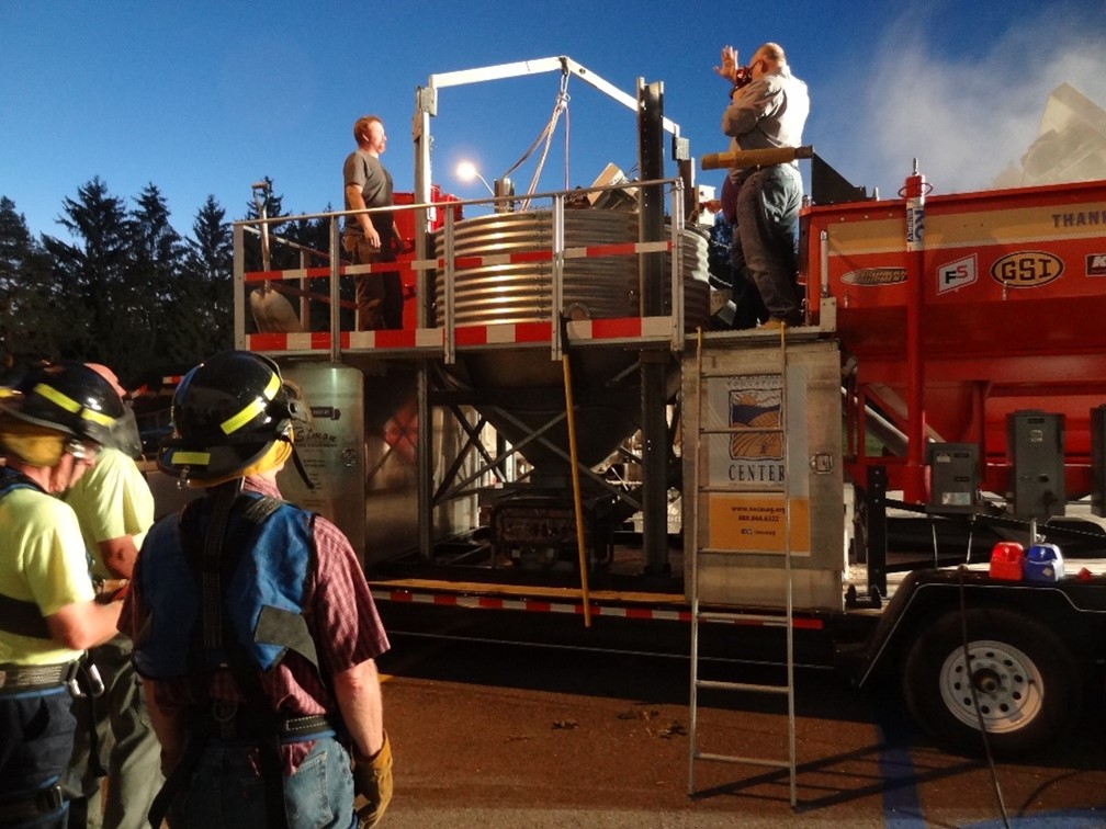 Demonstration of Grain Bin rescue chute