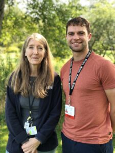 Dr. Conor Hammersley is the newest Principal Investigator at the Northeast Center, with a responsibility for farmer mental health. Pictured here with Center Director Julie Sorensen